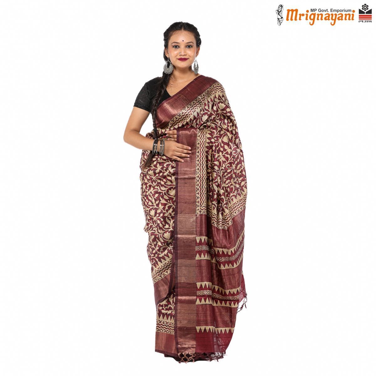 HANDLOOM KOSA SAREE WITH BLOUSE (SKU - 3H0201120622, SAREE - 1188)