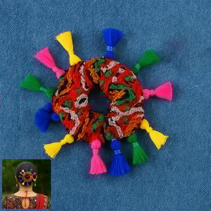 Traditional Multicolor Navratri Hair Bun (1 Pc)