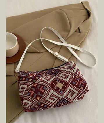 TCRAZY Sling Bag Jute Set of 1 ( Maroon )