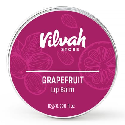 Vilvah Grapefruit Lip Balm for Dry, Chapped & Cracked Lips | Heals, Nourishes, Hydrates & Adds Natural Tint | Nourishing Shea Butter Formula | 10g Vilvah Grapefruit Lip Balm for Dry, Chapped & Cracked Lips | Heals, Nourishes, Hydrates & Adds Natural Tint
