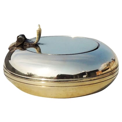 Handmade Brass Ashtray | Elegant Table Decor, Height : 1.4 Inch (ZMAS156 D)