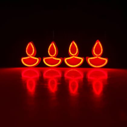 Wireless Neon Diya-Set Of 4