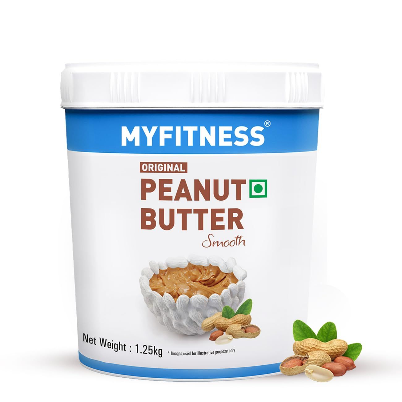 MYFITNESS Original Classic Peanut Butter Smooth 1.25kg | 21g Protein to Boost Energy | Tasty & Healthy Nut Butter Spread | Vegan | Cholesterol Free, Gluten Free | Zero Trans Fat | Peanut Butter Creamy