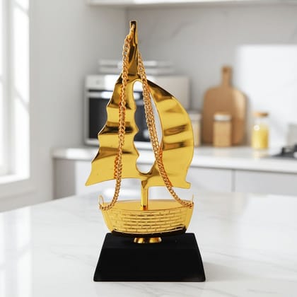 Aluminium Nautical Ship Showpiece – Modern Home Decor Model, Height : 10 Inch (ZMAS458)