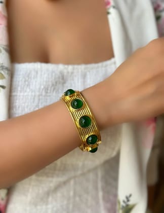 Semi Precious Emerald Empress Cuff