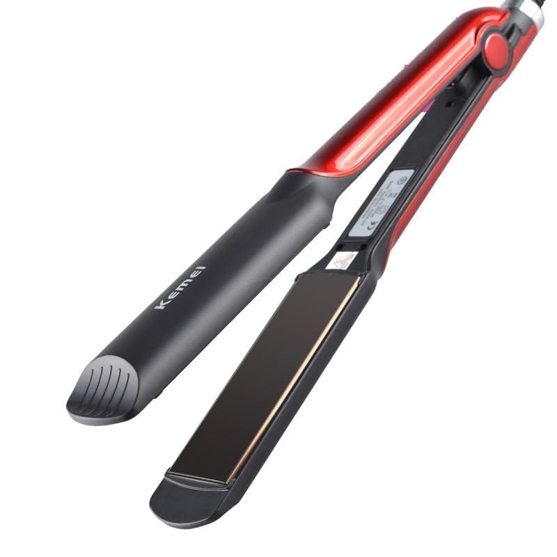 Kemei 531 Professional Ceramic Flat Iron Hair Straightener - Red & Black
