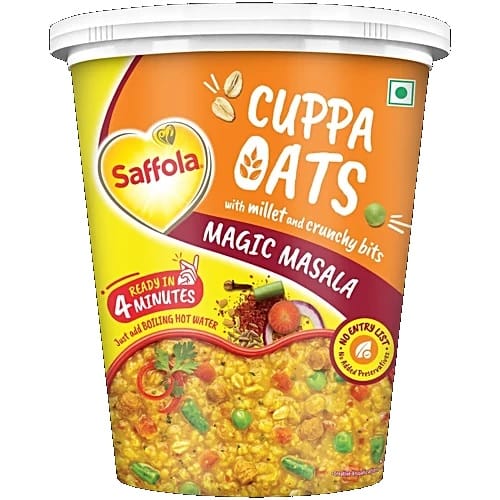 Saffola Magic Masala Cuppa Oats With Millet & Crunchy Bits, 44 g