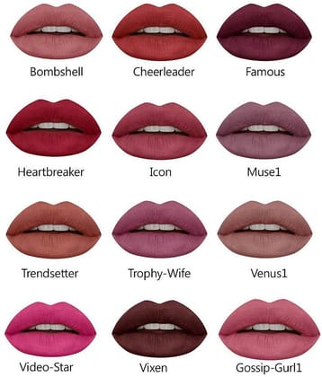 Makeup Fever H Beauty 3D Liquid Lipstick Combo Pack of 12