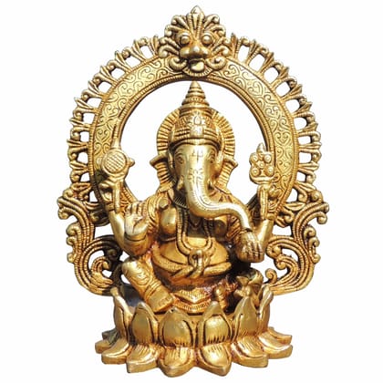 Brass Showpiece Ganesh Ji God Idol Statue (BSMAS1778 G)