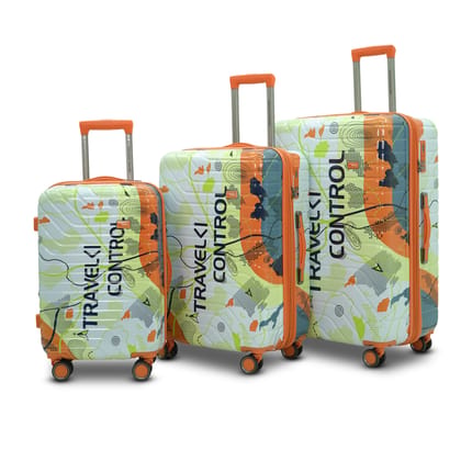 American Traveller THE UPLAND Trolley Bag Set of 3  Cabin, Medium, Large | Travel Suitcase Set | Durable Hard Shell | TSA-Type Lock | Spinner Trolley with Anti-Theft Zippers (3, Navy Blue(Dark Blue))