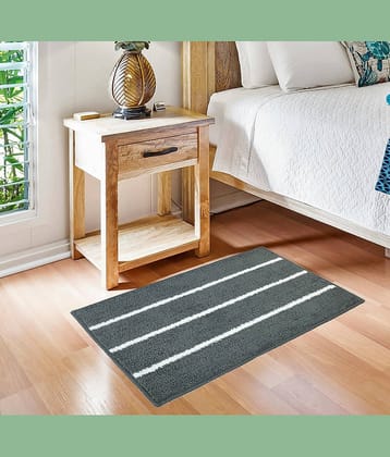 ADIRNY - Anti-skid Polycotton Door Mat ( 59 X 39 cm ) Single - Gray