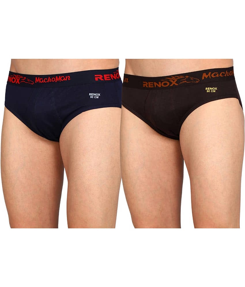 Renox Pack of 2 Cotton Briefs For Men's ( Multicolor1 )