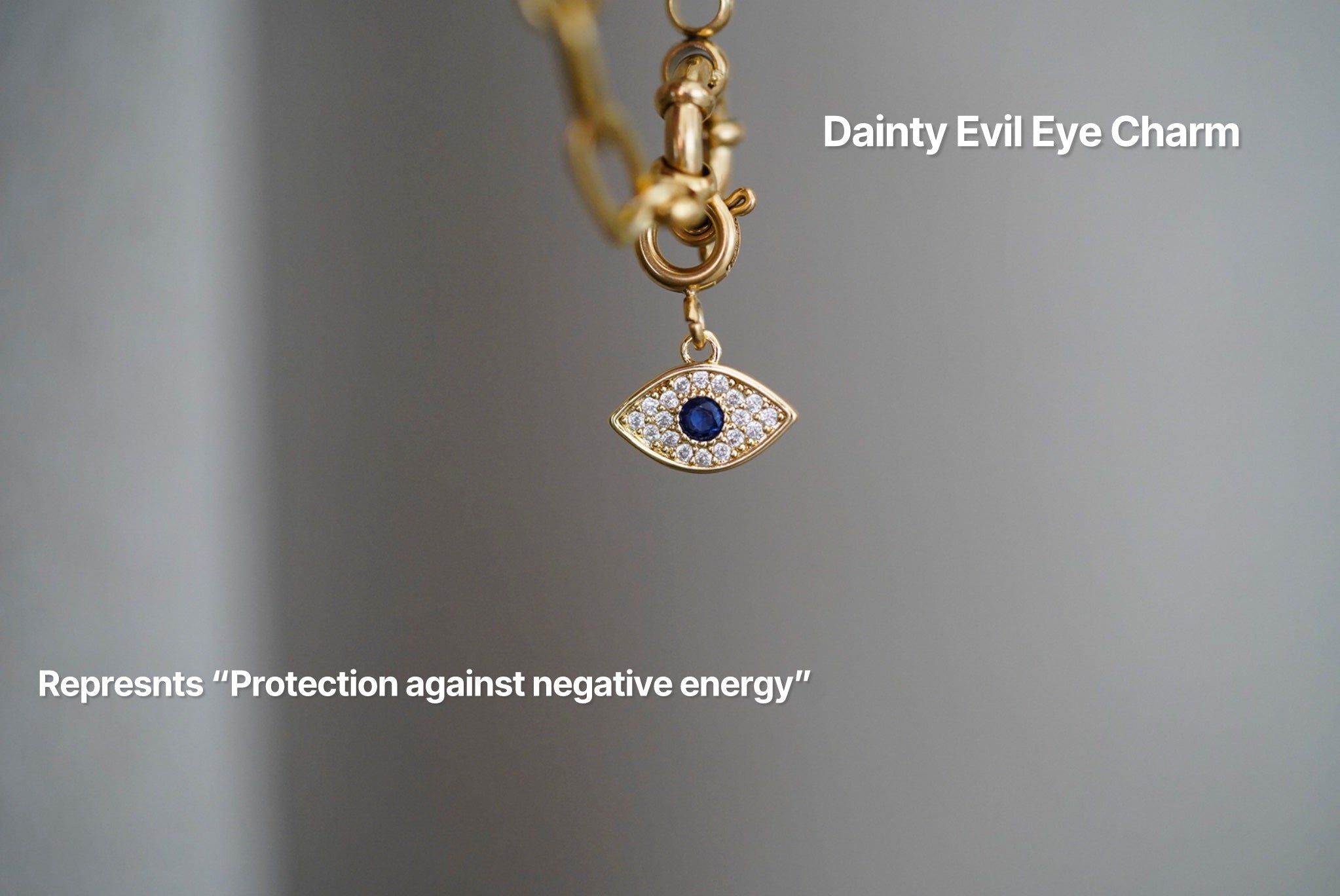 Set of 2 - sleek snake chain anklet with charm & dainty pearl anklet-Dainty Evil Eye Charm