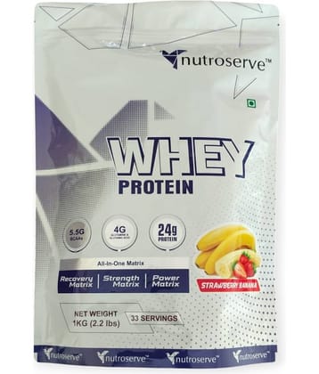 Nutroserve Protein Powder Muscles Gainer Whey Protein ( 1 kg , Strawberry - Flavour )