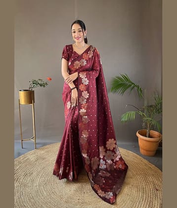fab woven Art Silk Woven Saree With Unstitched Blouse Piece ( Green )