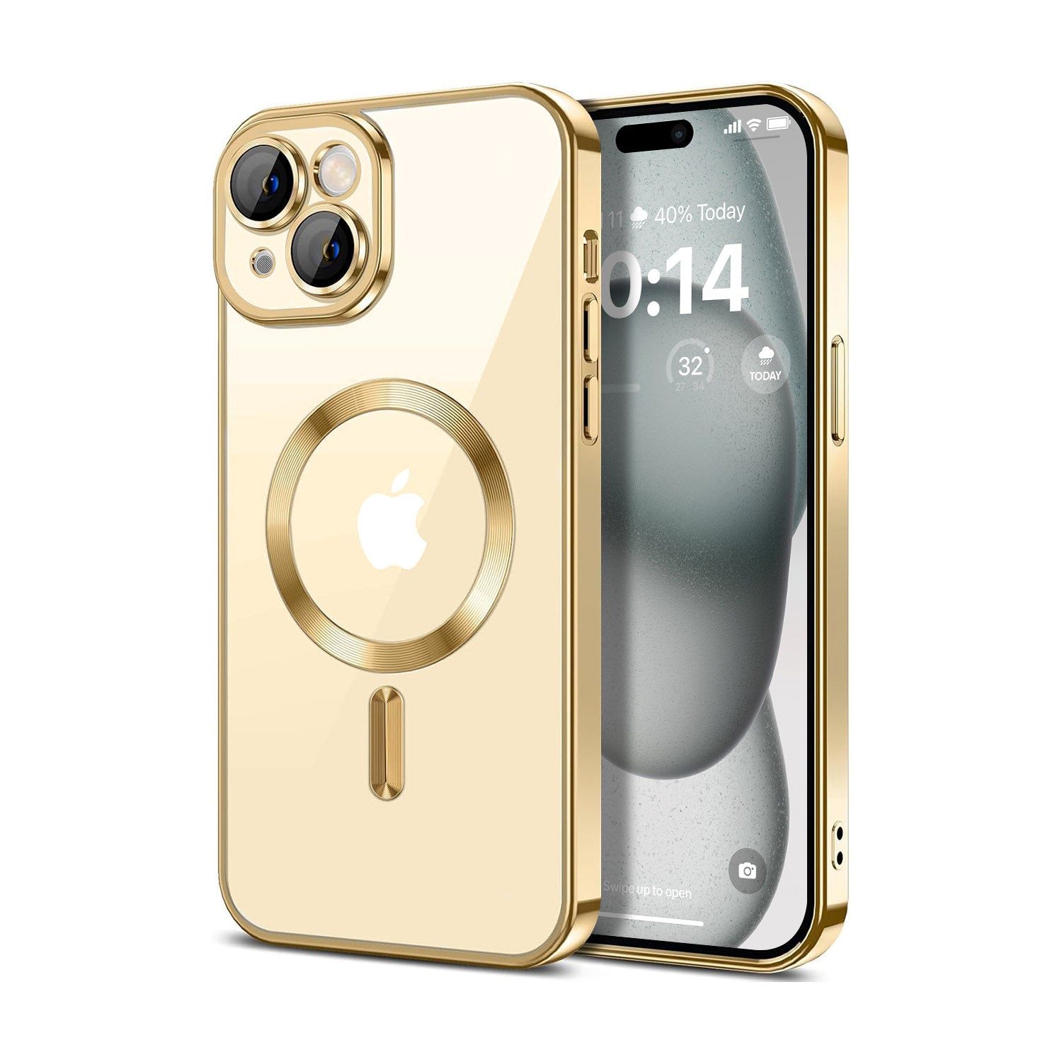 Vaku ® Apple iPhone 15 Plus Luxury Electroplated Magnetic Magsafe Camera Protection TPU Back Cover Case