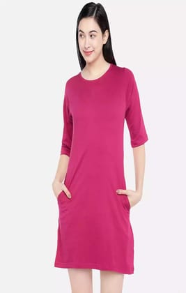 Dark Pink - Sukhiaatma Designer T-shirt Dress-2XL-42