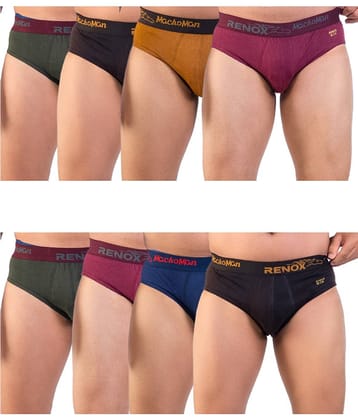 Renox Pack of 8 Cotton Briefs For Men's ( Multicolor1 )