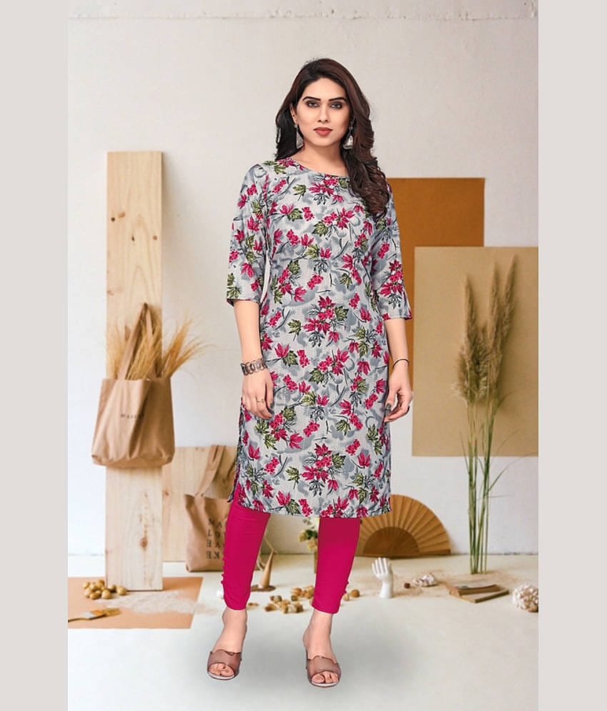 KETAKI FASHION Pack of 1 Crepe Printed Straight Women's Kurti - ( Multicolor )