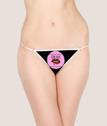 Finian Pack of 1 Poly Cotton Printed Women's G-Strings ( Multi Color )