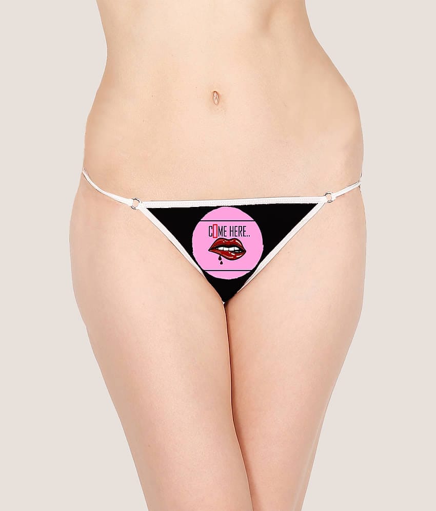 Finian Pack of 1 Poly Cotton Printed Women's G-Strings ( Multi Color )