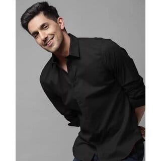 Baleshwar Men Black Solid Formal Shirt (Pack of 1 )