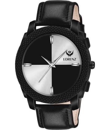 Lorenz Black Leather Analog Men's Watch