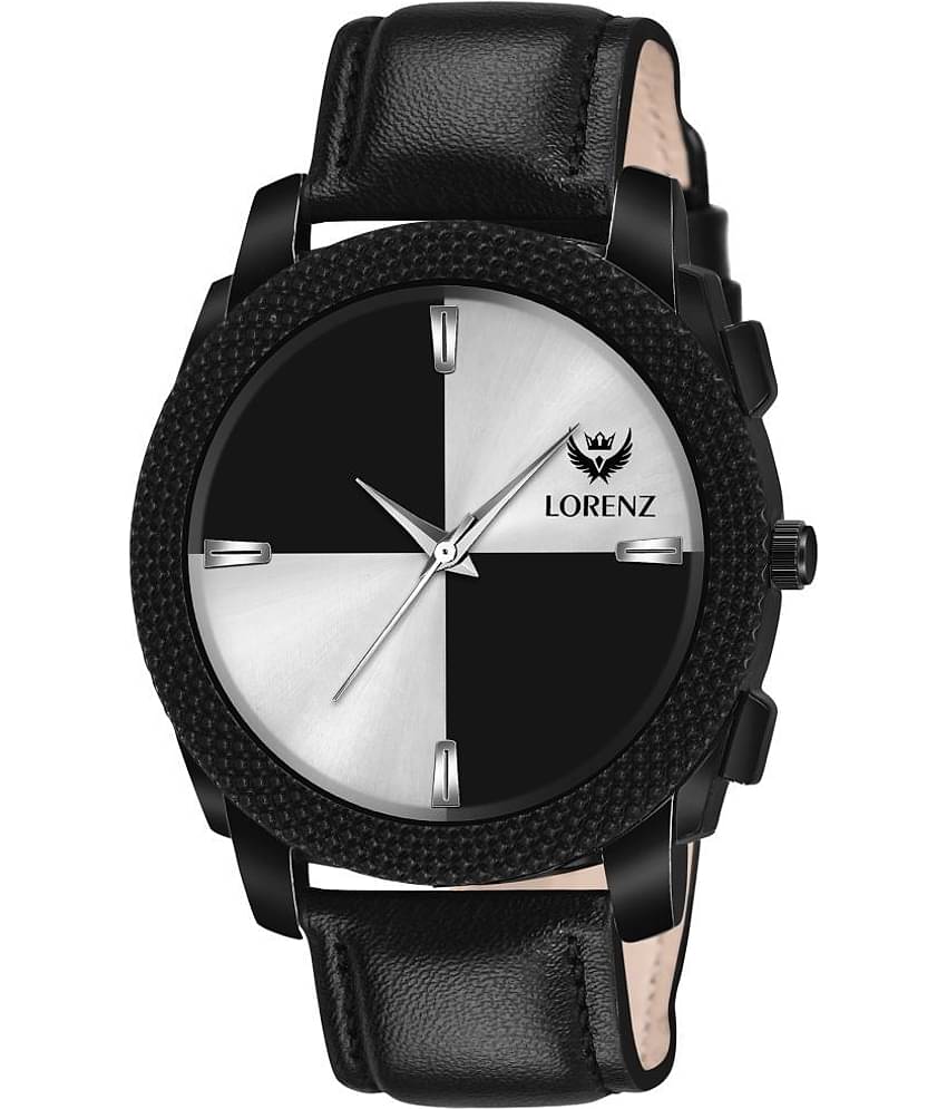 Lorenz Black Leather Analog Men's Watch