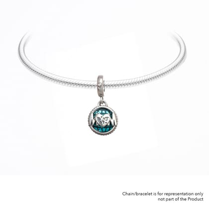 Mom is my World | 925 Silver charms for Bracelets / Chain-Free / Silver / Modern
