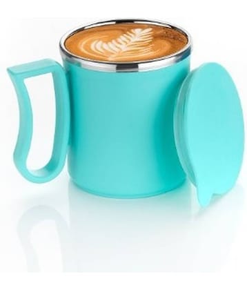 OFFYX - Light Blue Steel Coffee Mug ( Pack of 1 )