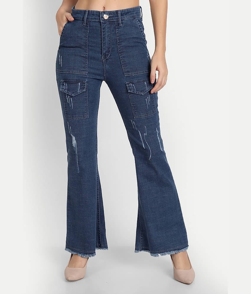 AngelFab - Blue Denim Bootcut Women's Jeans ( Pack of 1 )
