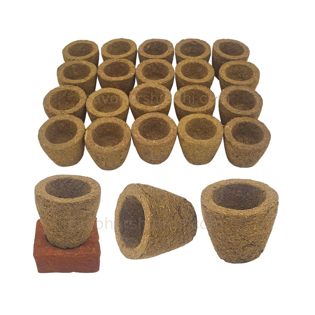 GAVO HARSHIDDHI COW DUNG HAVAN CUP EMPTY 100 PIECE-1 Box of 100 Piece