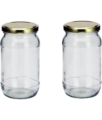 AFAST Coockes Jar Glass Transparent Cookie Container ( Set Of 2 )