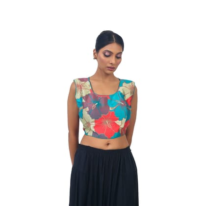 TheHangr Multicolour Silk Designer Blouse -  34