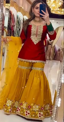 Designer Anarkali Sharara Suit In New Fancy Style