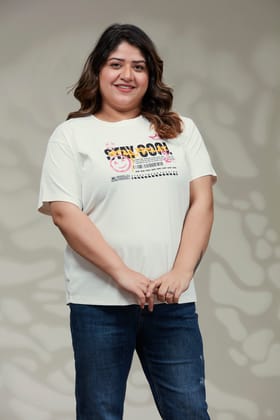 Trendy T-shirt - Relaxed wear-White / 4XL