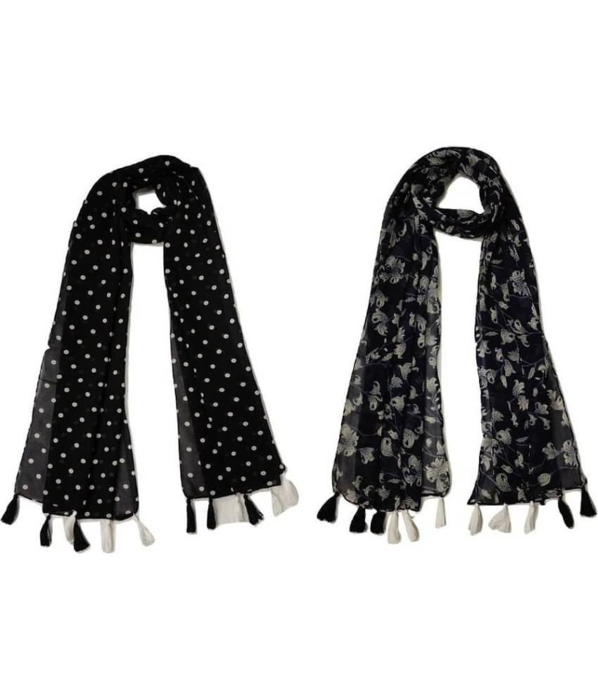 stolevilla Multi Printed Poly Cotton Yarn Stoles ( Pack of 2 )