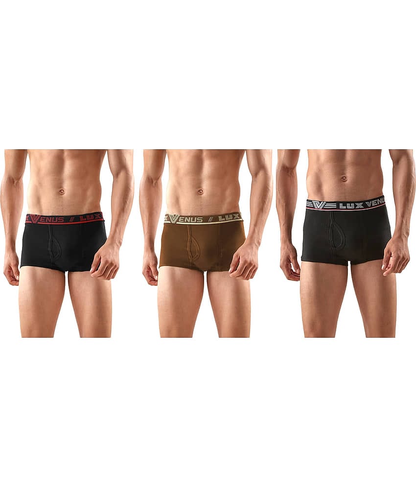 lux venus Pack of 3 Cotton Trunks For Men's ( Multicolor )
