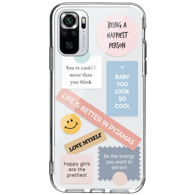 Be Happy - Clear Printed Case For Redmi Models-Redmi A1