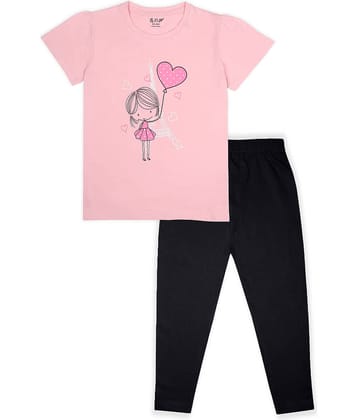 J&JP Pack of 1 Girls Cotton Blend Top With Pants ( Multicolor )