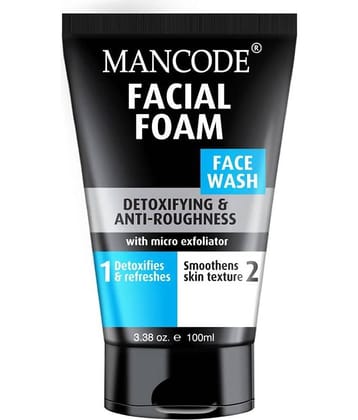 Mancode Detoxifying Face Wash for Men for Clear Skin, Oil Control, Dark Spot Reduction Skincare, 100ml (Pack of 1)