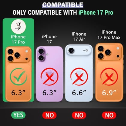 V3Deals Ultra-Hybrid Crystal Clear Back Case Cover Compatible with iPhone 17 Pro | Shockproof Design | Camera Protection Bump | Hard Clear Back | Bumper Cover Case (iPhone 17 Pro)