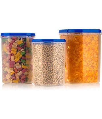 iview kitchenware Grocery/Dal/Pasta Polyproplene Navy Blue Dal Container ( Set of 3 )