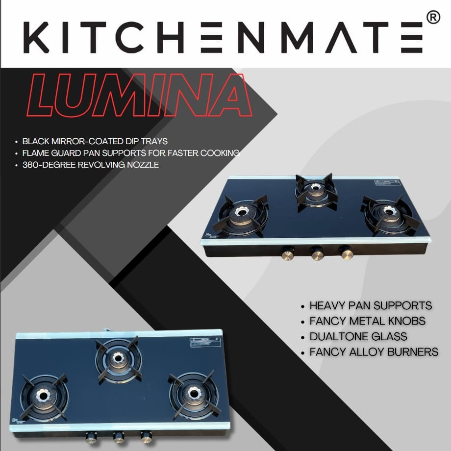 Kitchenmate Lumina Mirror-Finish Glasstop Cooktop with Professional Performance