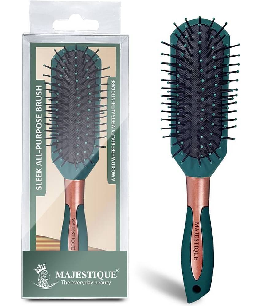 Majestique Sleek All-purpose Hair Brush for Separating, Shaping & Defining Curls For Women (Green)