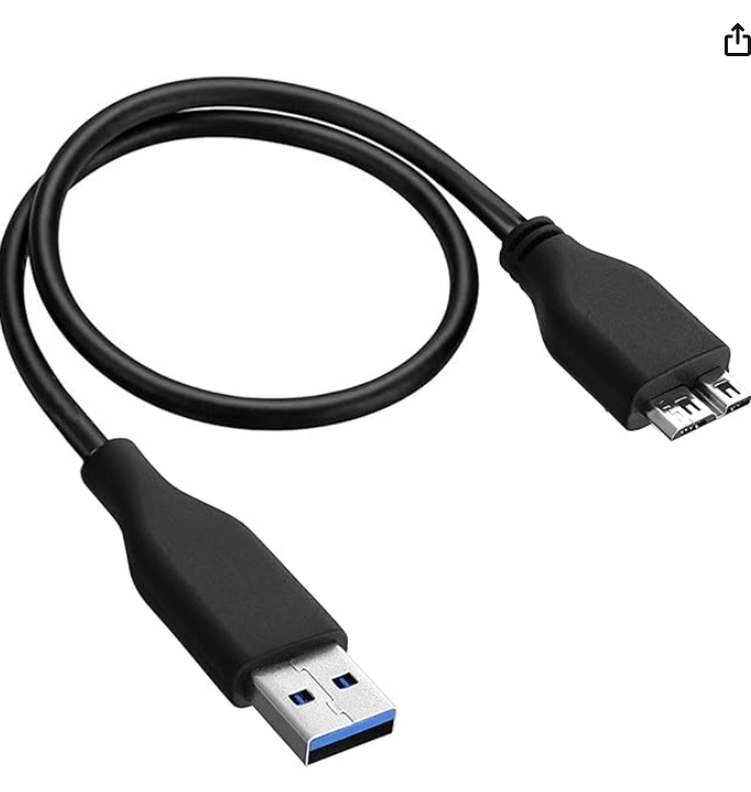 Lapster Hard Drive Cable Type C to Micro-B USB Compatible with all types of hardisk closure and gadgets