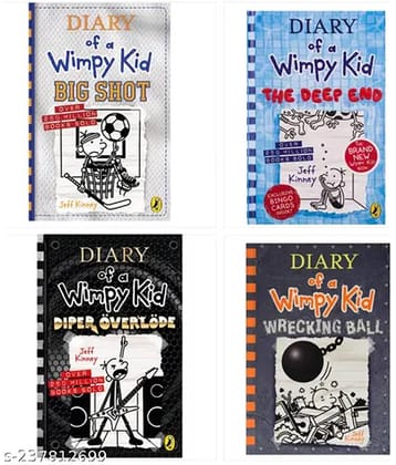 SET OF 4 DAIRY OF WIMPY KID ( BIG SHOT & THE DEEP END & DIPER OVERLODE & WRECKING BALL )