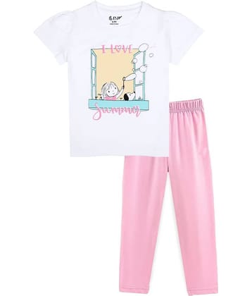 J&JP Pack of 1 Girls Cotton Blend Top With Pants ( Multicolor )