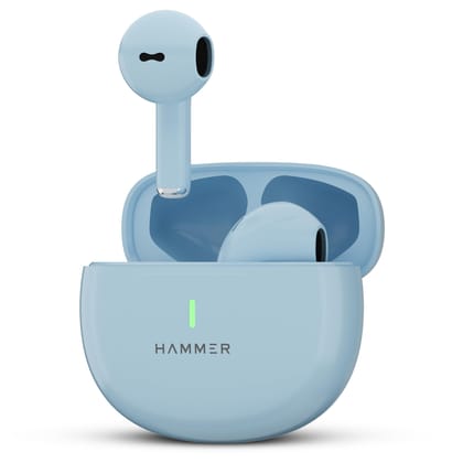 HAMMER New Launch Ultra Pods TWS Wireless Bluetooth Ear buds, Inbuilt Mic, 100H Standby Time, Earbuds with 30H Playtime, USB Type-C,13mm Dynamic Drivers, IPX5 Water Resistant Bluetooth Earphones(Blue) HAMMER New Launch Ultra Pods TWS Wireless Bluetooth E