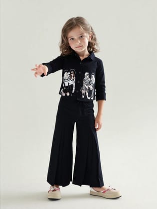 Girl's Causal Co-Ord Set [GCS-7649] (3-11 Years)-3-4Y (Size - 22) / DENIM